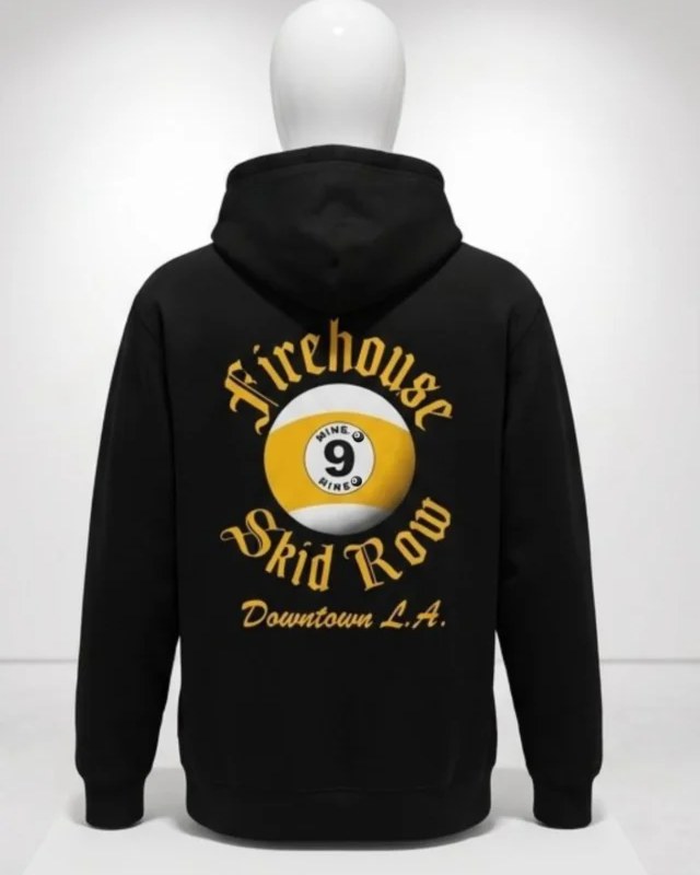 Black hoodie decorated with a full-color DTF transfer print