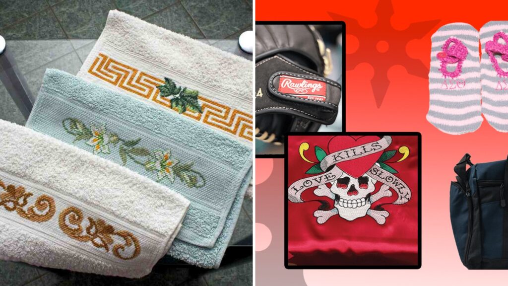 Custom embroidered towels by Ninja Stitch in Los Angeles