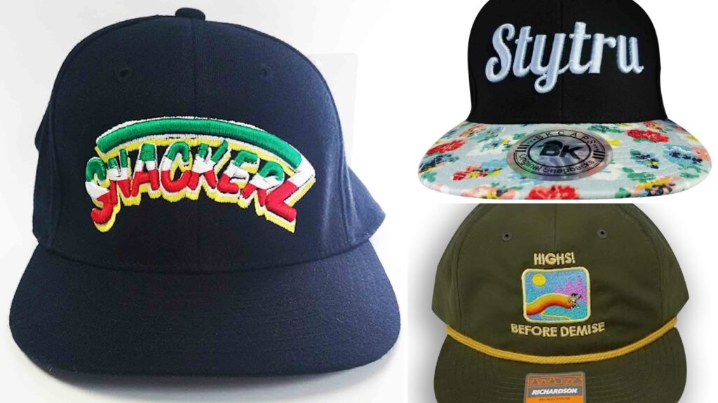 Embroidered hats for clothing brands by Ninja Stitch in Los Angeles