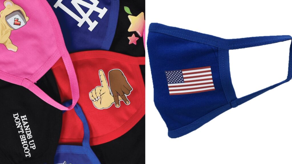 Heat press face masks by Ninja Stitch in Los Angeles