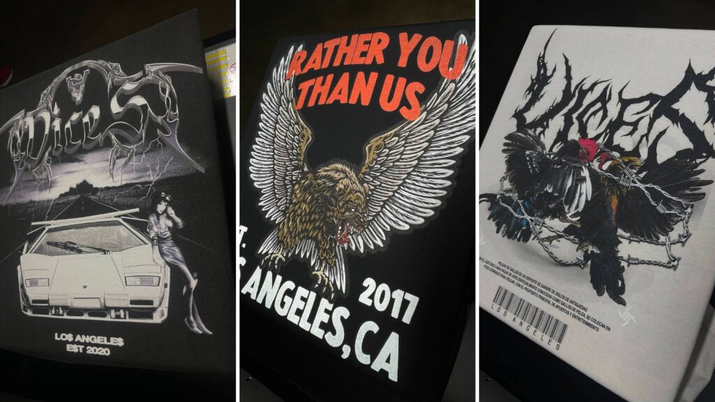 DTG printed t-shirts by Ninja Stitch in Los Angeles