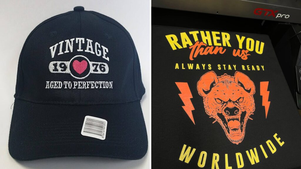 Embroidery compared with printed apparel by Ninja Stitch in Los Angeles