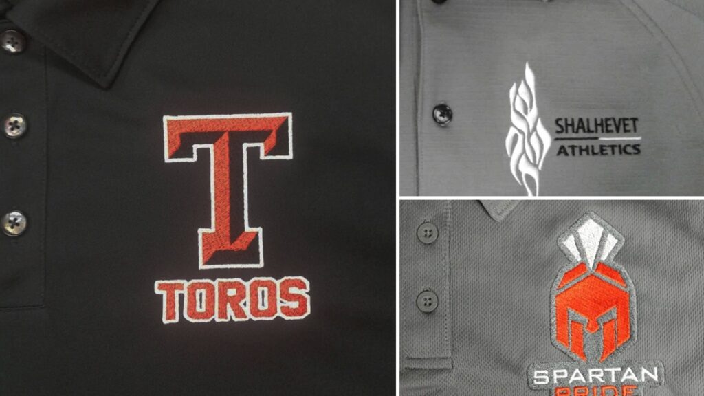 Embroidered school uniform polos by Ninja Stitch in Los Angeles